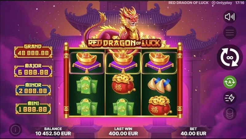Red Dragon of Luck - melancarkan ciri Bonus Coin Game